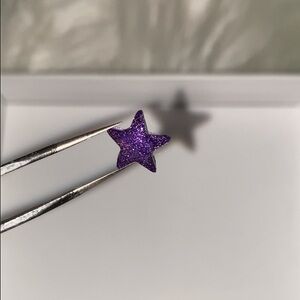 10pcs 3D Nail Charms Purple Glitter Large Stars -Made for All Lengths